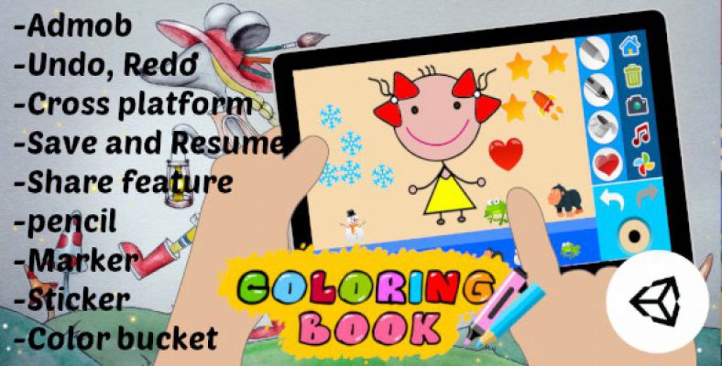 Coloring Book Kids Game – Unity Project With Admob for Android and iOS